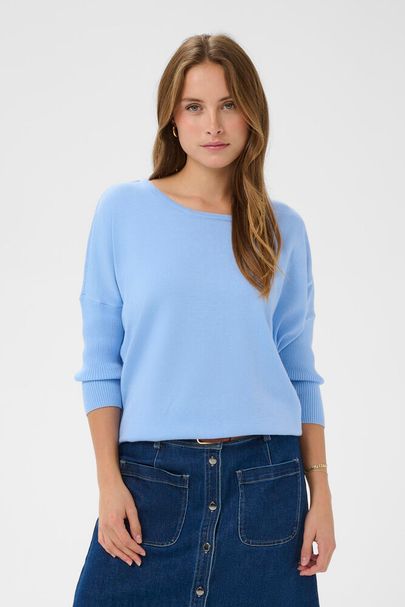 Saint Tropez MilaSz R- Neck Pullover Kentucky Blue