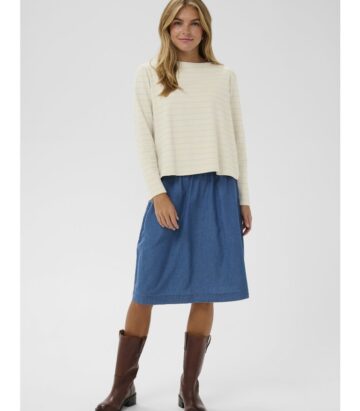 Saint Tropez OsannaSZ LS Blouse Turtledove Blue Stripe