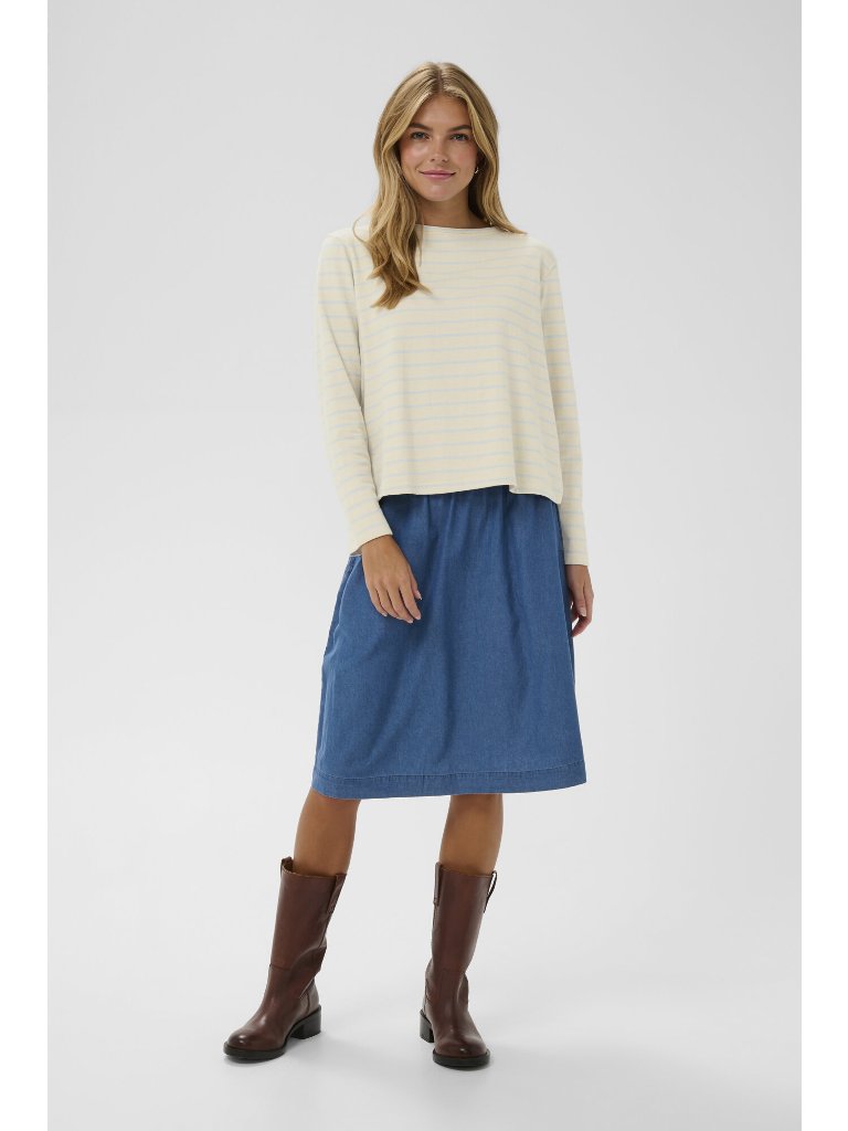 Saint Tropez OsannaSZ LS Blouse Turtledove Blue Stripe