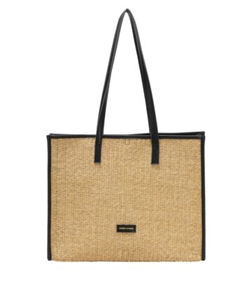 Every Other Straw Box tote Bag Black