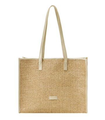 Every Other Straw Box tote Bag Soft Gold