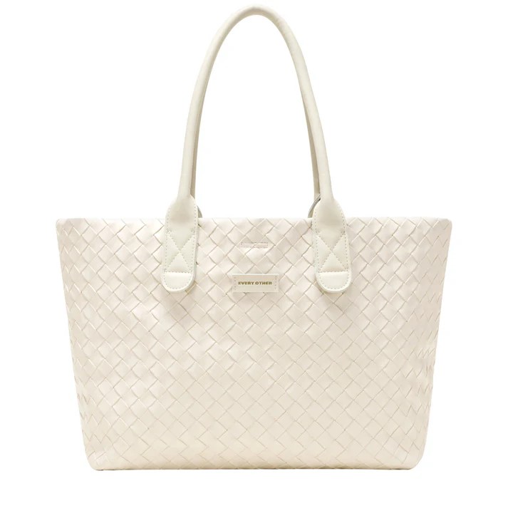 Every Other Woven Tote Bag Off White