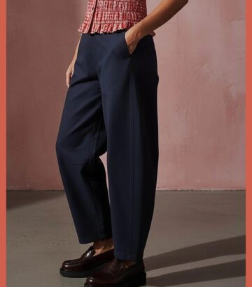 Nooki Design Binx Barrel Leg Trousers - Navy