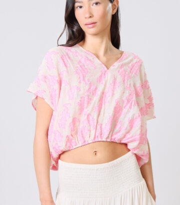 Traffic People Wisdom & Pearls Whispers Top Cream Pink