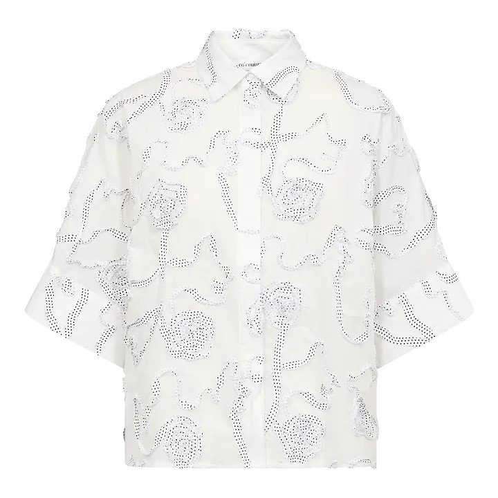 Co Couture ElricCC Flower SS Shirt White