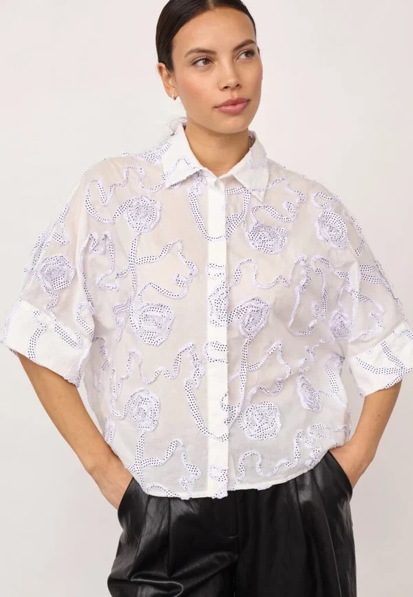 Co Couture ElricCC Flower SS Shirt White