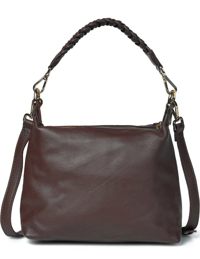 HALLIE Slouch Crossbody in Chocolate Leather