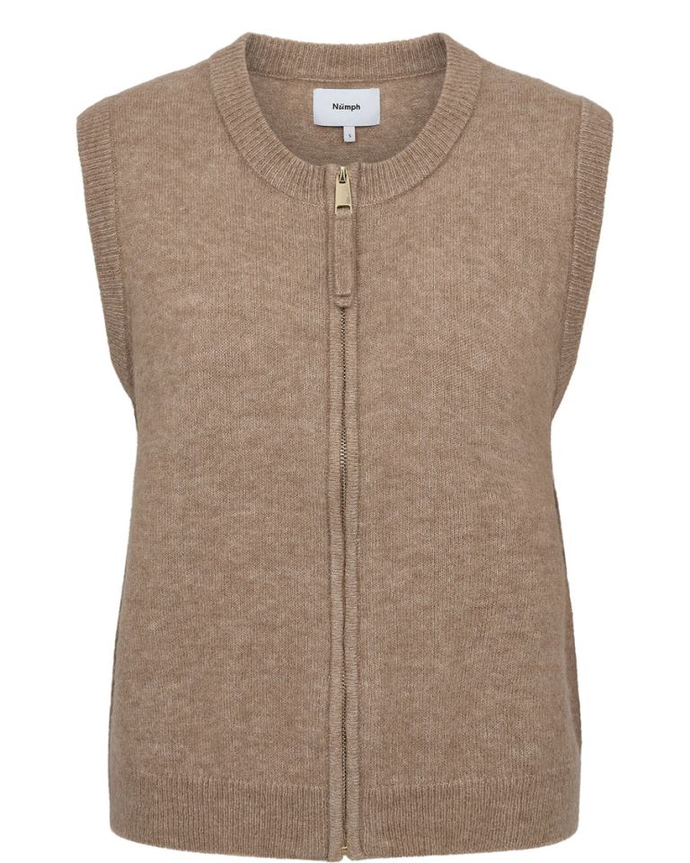 Numph Nufuette Zip Vest Silver Mink