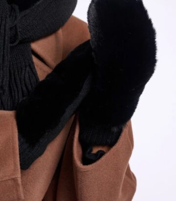 Rino & Pelle Oxo Faux Fur Gloves Black