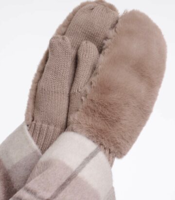 Rino & Pelle Oxo Faux Fur Gloves Latte