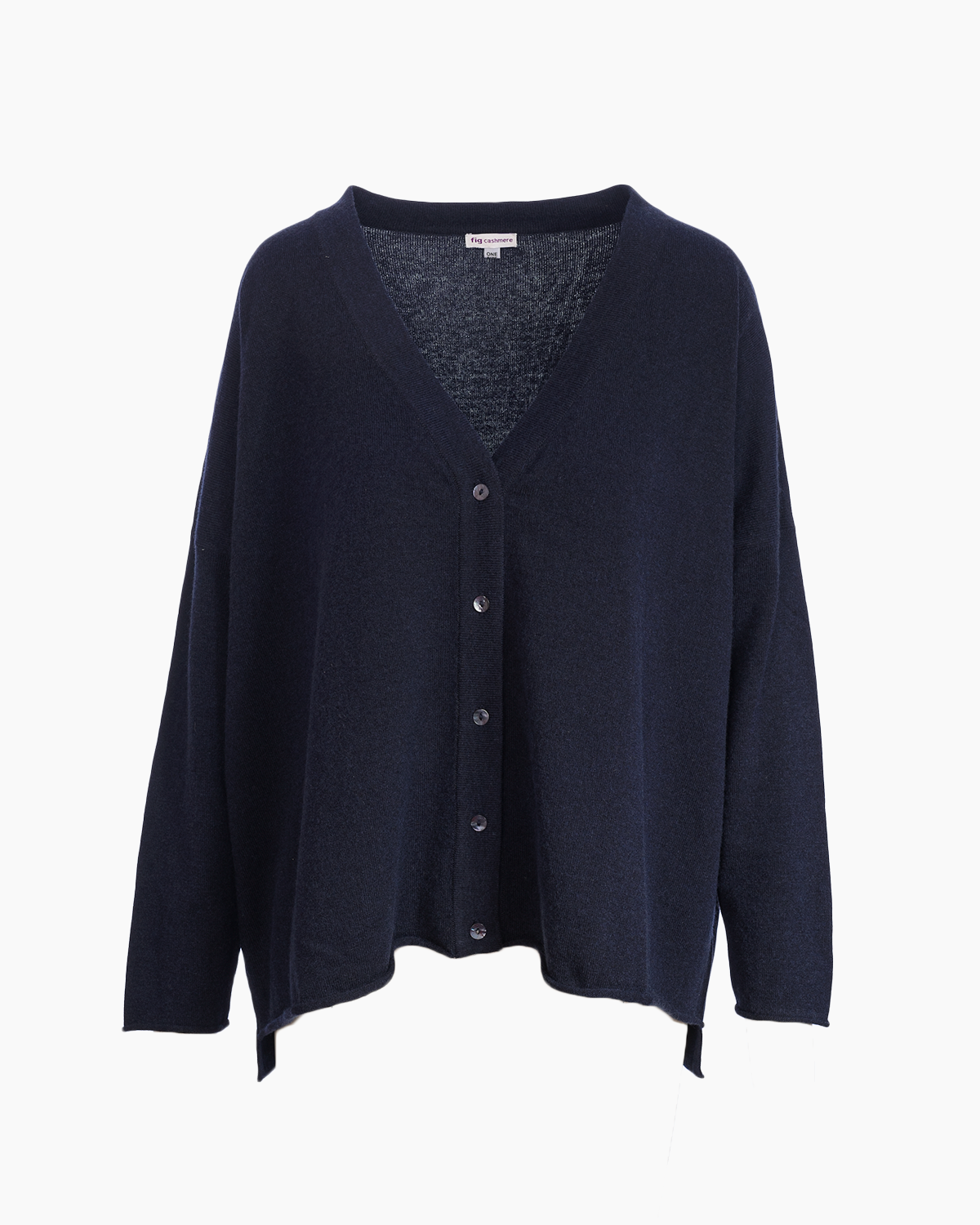 Boxy V Neck Cardigan - Navy