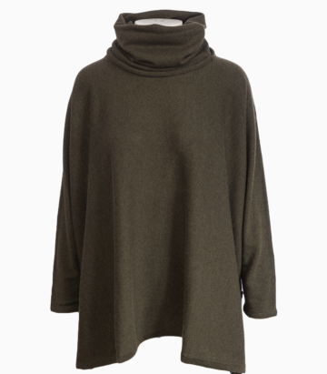 Cashmere Mix Carole Oversized Jumper - Fir green