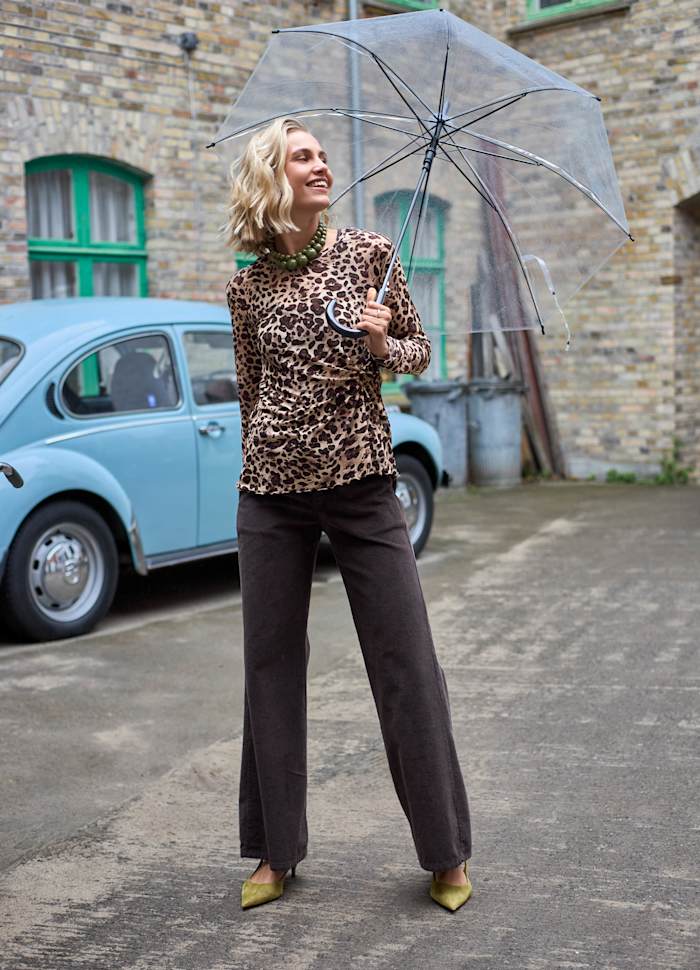 Black Colour CORA Corduroy Box Pant