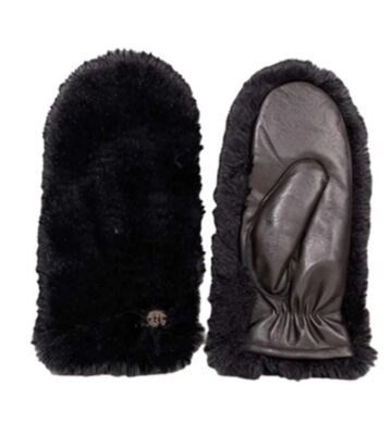 Betsy Leather Mittens - Black
