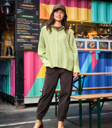Black Colour MEMPHIS Barrel Pant Coffee