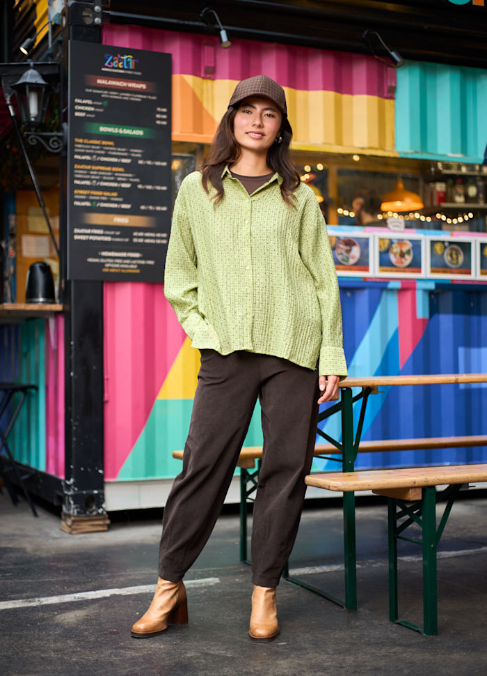 Black Colour MEMPHIS Barrel Pant Coffee