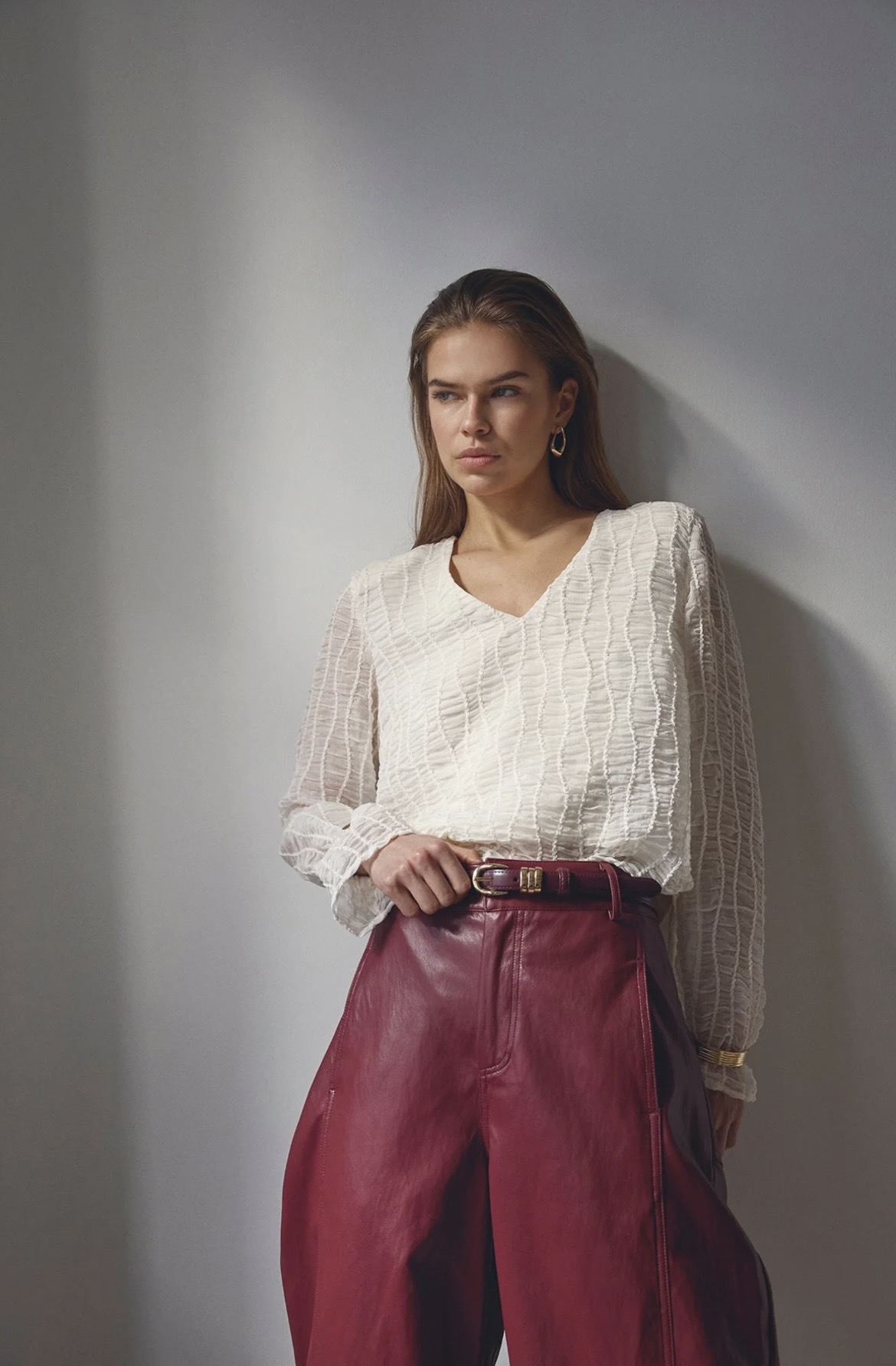 Co Couture BaltaCC Padded V-Blouse - Off-White