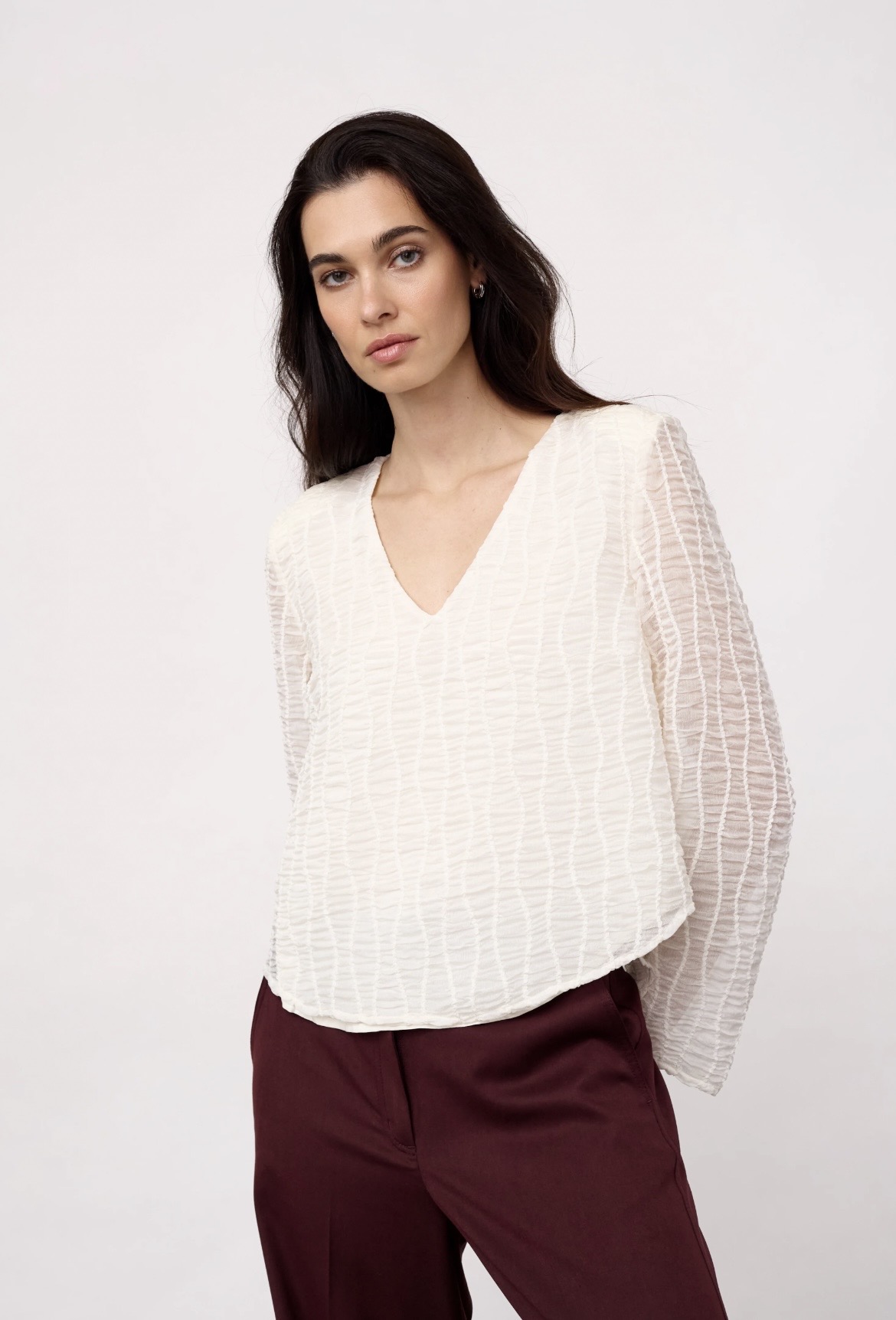 Co Couture BaltaCC Padded V-Blouse - Off-White