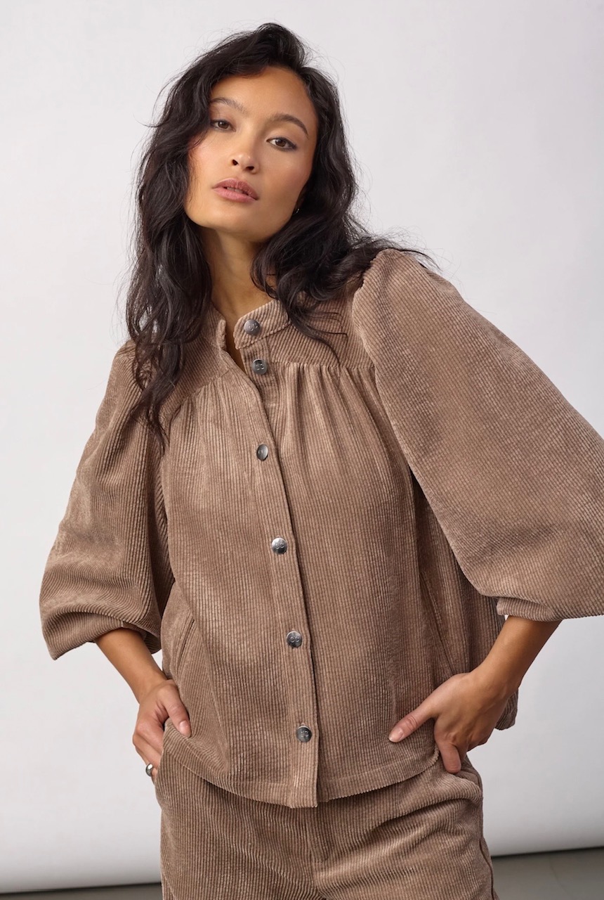 Co Couture DaisyCC Cord Shirt - Walnut