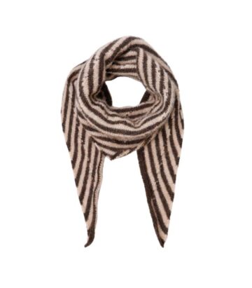 Mini Stripe Triangle Scarf Coffee Stripe