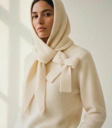 Nooki Design Baldwin Hooded Scarf - Cream