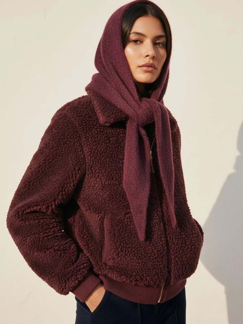 Nooki Design Baldwin Hooded Scarf - Plum