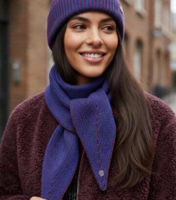Nooki Design Madria Rib Knit Scarf - Blue Mix
