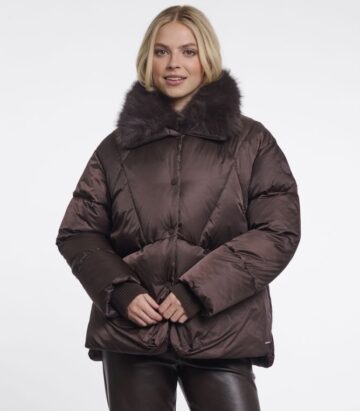 Rino & Pelle Sigi Padded Coat with Detachable Collar - Peated